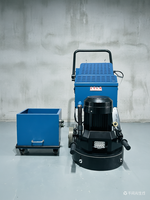 Meuleuse à béton industrielle manuelle portable, moteur 7,5 kW, largeur 450 mm, système de collecte des poussières intégré, meulage efficace