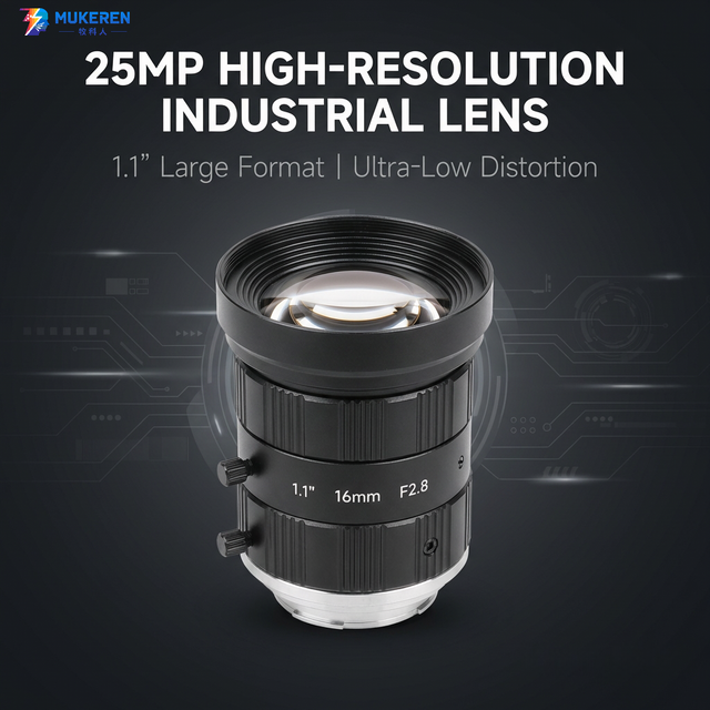 12-75mm 35mm F/2.8-f16 Full Frame Industrial Zoom Lens C-Mount Low Distortion 25MP 0.2m- for Machine Vision Equipment