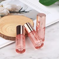Bouteilles en verre à rouleau plat de 5ml 10ml avec métal or rose pour couvercle à bille quantité minimale de commande de parfum d'huiles essentielles transparentes 100 pièces