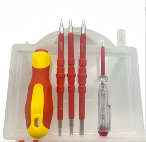 Jeu de tournevis isolés VDE à double extrémité avec stylo testeur de tension - Product Image 1