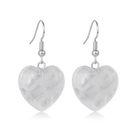 Boucles d'oreilles pendantes en forme de cœur en quartz œil de tigre, pierre naturelle, en acier inoxydable, avec gemme d'amour en cristal, pour femme et fille