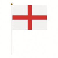 Drapeaux à main personnalisés en polyester pour événements sportifs de football, avec logo sur mesure, drapeau anglais, taille personnalisée, vente en gros