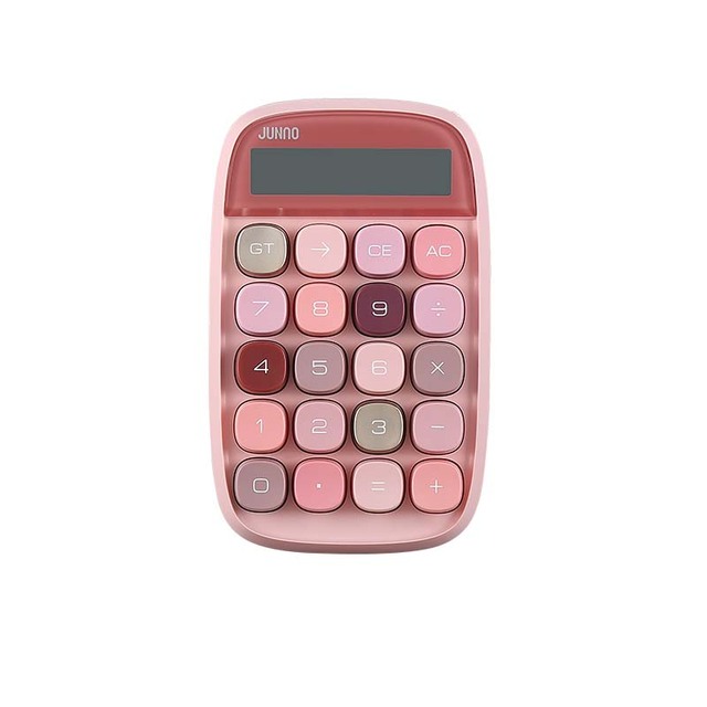 JN-660 Wholesale Stationery Office Dual Power Calculator Rose Golden Color 10 Digits Display High Quality Desktop Calculator