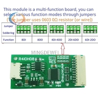 8ch DC 5-24V RS485 Módulo de DI-DO multifuncional Digital NPN PNP Entrada Salida Modbus RTU PLC Placa de expansión IO remota