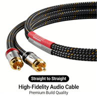 Câble audio RCA auxiliaire 6N en cuivre pur de qualité audiophile 2RCA-2RCA à angle droit compatible HDTV avec gaine en PVC pour amplificateur de puissance HiFi et signal CCS