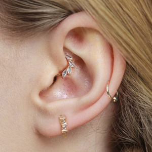 CANNER S925 Pendientes de Aro de Plata de Ley con Zirconia Marquise Ojo de Caballo y Diamante para Piercing de Cartílago, Joyería, Diámetro Interior 8mm - Product Image 4
