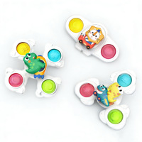 Nouveau jouet anti-stress pour enfants : Spinner de bain pour bébé, jouet rotatif à ventouse en forme d'animal pour la salle de bain