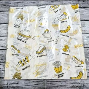 Papier d'emballage pour hamburgers en silicone antiadhésif de 4,5 pouces, 40 g/m² - 100 feuilles, revêtement double face pour la viande, le beurre, les biscuits, les aliments - Product Image 2