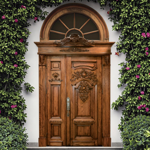 <span class=keywords><strong>Puerta</strong></span> de Madera Maciza de Roble y Teca Clásica Moderna con Acabado Superficial y Aislamiento Acústico para Entrada Principal de <span class=keywords><strong>Villa</strong></span> y Uso Exterior - Product Image 5