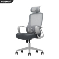 Chaise de bureau pivotante blanche ergonomique avec maille en nylon Vente en gros de chaise de soutien lombaire pour bureau à domicile Roues incluses