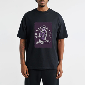 T-shirt pour homme surdimensionné à épaules tombantes, coupe ample, impression personnalisée de logo, t-shirt streetwear vierge pour homme - Product Image 1