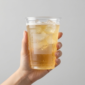 Gobelet jetable transparent en PET imprimé sur mesure avec couvercle et paille pour café glacé, jus, bière et autres boissons pour événements - Product Image 2