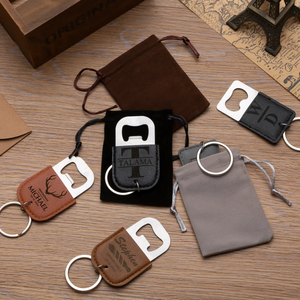 Décapsuleur porte-clés en cuir TGYW Factory, ouvre-bouteille en acier inoxydable avec logo, ouvre-boîte à <span class=keywords><strong>bière</strong></span>, <span class=keywords><strong>cadeau</strong></span> pour témoin de mariage - Product Image 3