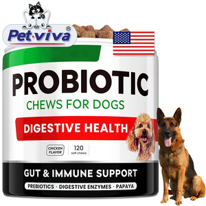 Probiotici per animali domestici per cani enzimi digestivi per la salute intestinale mastica Anti diarrea sollievo integratore di Fiber prebiotiche cane probiotici - Product Image 1