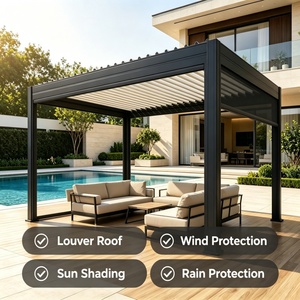 Pergola extérieure motorisée à lames orientables en aluminium, style moderne, gazebo sur mesure, <span class=keywords><strong>pavillon</strong></span> de patio auto-installable résistant au vent et à la neige - Product Image 1
