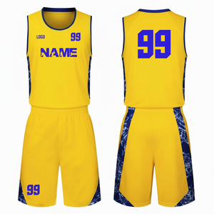 2024 été léger 100% Polyester uniforme de basket-ball pour hommes sur mesure et imprimé vêtements de sport bon marché pour les équipes - Product Image 1