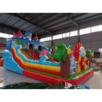 Chine pas cher grand grand petit blanc gonflable fleur rebondissant châteaux enfants commercial cavalier videur avec toboggan