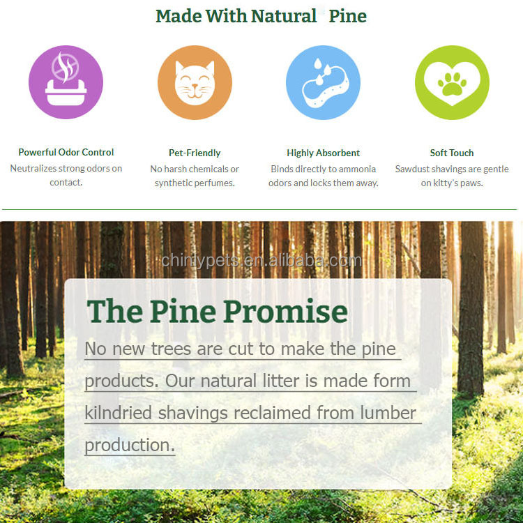 Premium Biodegradable Dust-Free Pine Wood Pellets Cat Litter - Chinly Brand Model CPS-0704