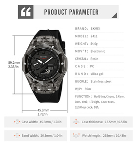 Relojes Skmei 2411 nuovo stile a buon mercato cronometro colorato impermeabile luce fredda orologio sportivo digitale - Product Image 6