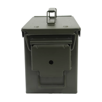 Boîte à munitions en métal imperméable de couleur vert armée pour balles de 9 mm, 30+ munitions, boîte à munitions en acier pour munitions Nerf, cadeaux de Noël pour hommes
