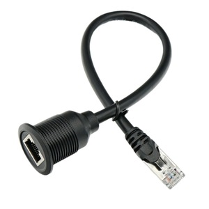 RJ45 Male To Female Waterproof Extension Cable Category 5 6 For Automotive Ship <b>Yacht</b> Panel Retrofitting Network Cables - Product Image 1