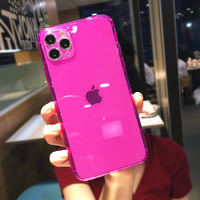 Pour iPhone 17 16 15 Pro Max, coque de téléphone transparente en TPU de 1,5 mm, couleur néon, antichoc, style Ins, Goingoo