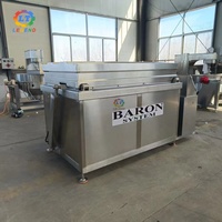 Marmite de Blanchiment Électrique Automatique Hydraulique Inclinable - Machine de Cuisson à Huile Thermique pour Légumes et Fruits de Mer avec Contrôle de Température 300L