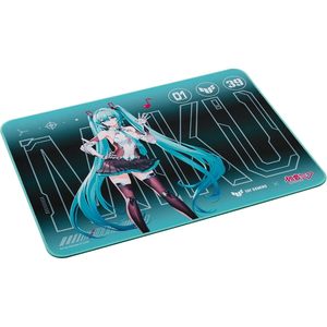 Tapis de souris rectangulaire professionnel TUF Gaming P1 Hatsune Miku Edition 250x210mm, étanche Aqua, pour le gaming et le bureau (vente en gros) - Product Image 1
