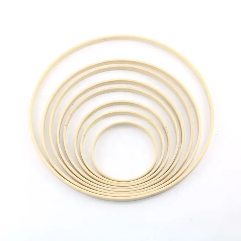 Wedding Decoration Unpainted Round Circles Wall Hanging Bamboo Wooden Craft Hoop Wood Ring for DIY Dreamcatcher