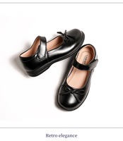 Nouvelles chaussures en cuir PU pour filles, chaussures MARY JANE de haute qualité, chaussures d'école classiques à nœud noir pour enfants et étudiants