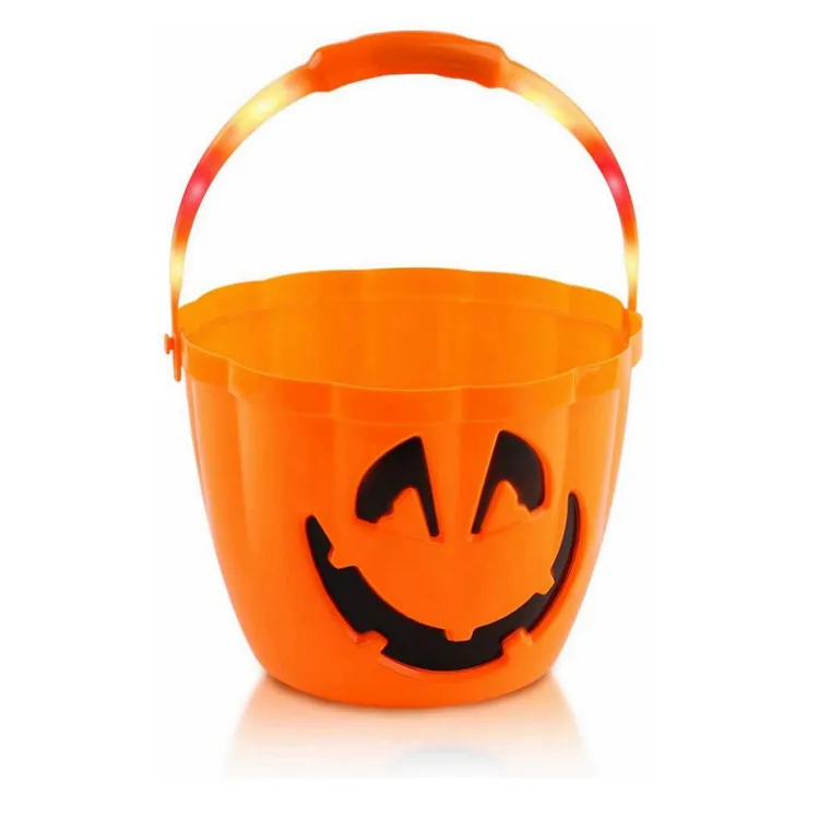 Halloween Light Up Pumpkin Bucket Large Pumpkin Candy Bucket Trick Or Treat Pumpkin Bucket For Halloween Party Decorations