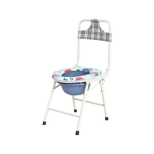 Portable <b>Folding</b> <b>Commode</b> Chair With Non Slip Seat For Seniors And Pregnant Women Indoor Use Carbon Steel Construction - Product Image 1