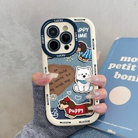 Nouvelle Coque de Téléphone Mobile en TPU Motif Chien de Dessin Animé Créatif Gonflé Luxe Antichoc avec Protection Caméra pour Apple iPhone 16 Pro Max 15 14 13