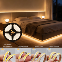 Bande LED COB ultra-dense 480 LED/m, enroulable, DC12V DC24V, PCB 8mm, flexible, sans points, blanc, éclairage parfait