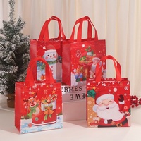 Sacs de courses non tissés directement de l'usine, sacs cadeaux laminés de Noël, sacs réutilisables pour magasins, sacs de transport recyclables avec logo imprimé