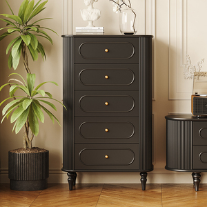 Meuble de <span class=keywords><strong>chambre</strong></span> à <span class=keywords><strong>coucher</strong></span> principale <span class=keywords><strong>Console</strong></span> française Tallboy Meuble d'armoire en bois blanc Commode profonde pour vêtements - Product Image 3