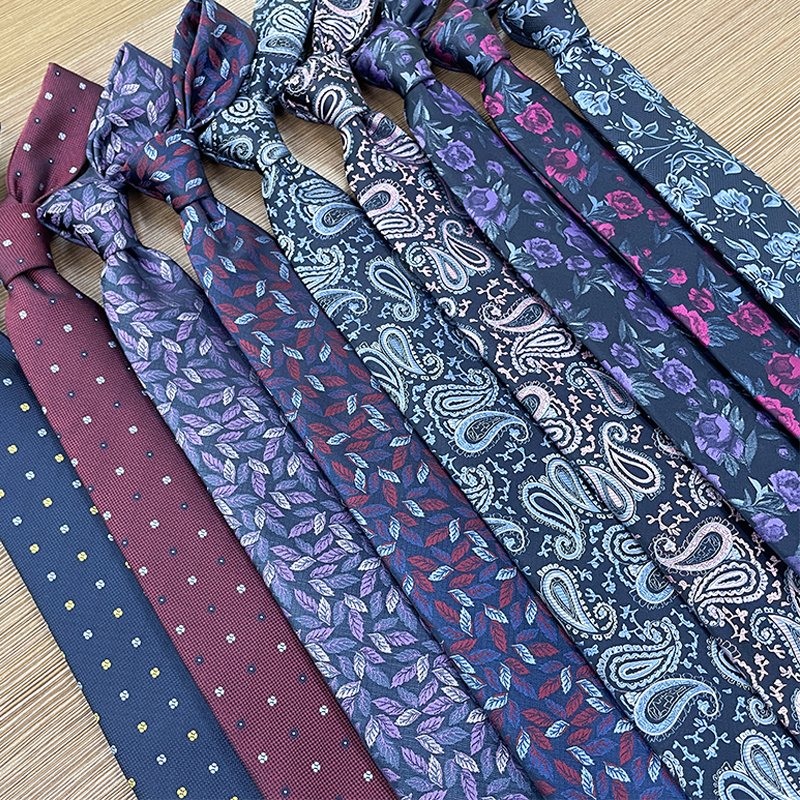 Nuovi disegni cravatte in poliestere personalizzate Jacquard tessute Paisley