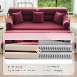 Convertible Ngủ <span class=keywords><strong>Sofa</strong></span> Nén 35 ''cao-Trở Lại Sàn Đi văng Giường Sàn <span class=keywords><strong>Sofa</strong></span> Giường Cho Phòng Khách Phòng Ngủ-Rượu Vang Đỏ - Product Image 3