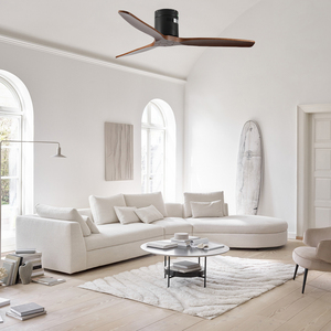 VENTILATEUR DE PLAFOND EXTRA PLAT COURT EN BOIS FONCÉ DE 132 CM AVEC TÉLÉCOMMANDE ET FONCTIONNEMENT ÉTÉ HIVER - Product Image 5