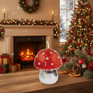 Decorazioni Natalizie a Forma di Fungo Rosso Lucido - Product Image 3