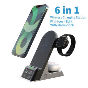 6 in 1 kabelloses ladegerät Wecker für iphone 15 led Anzeige Licht multifunktionales ladegerät trendprodukte 2024 neu eingetroffen - Product Image 2
