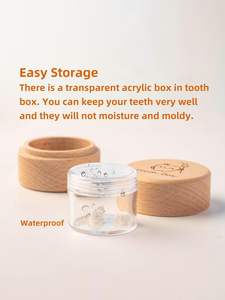 Caja de Madera para Dientes de Leche para Niñas y Niños, Linda Caja de Almacenamiento de Dientes Perdidos con Botella de Acrílico Transparente, Regalo de Recuerdo para Niños - Product Image 2