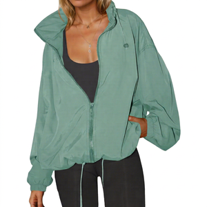 Veste coupe-vent personnalisée unisexe orange, légère, style safari, coupe décontractée, polyester, couleur unie, LOGO - Product Image 5