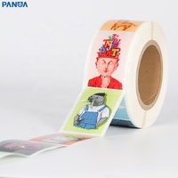 Rouleau d'autocollants de couleur privée, 1 rouleau, auto-adhésif imperméable, avec dessin animé