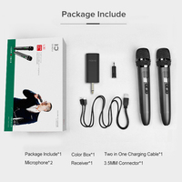 SHIDU U30 Double Microphone de karaoké professionnel sans fil UHF rechargeable sans fil avec récepteur