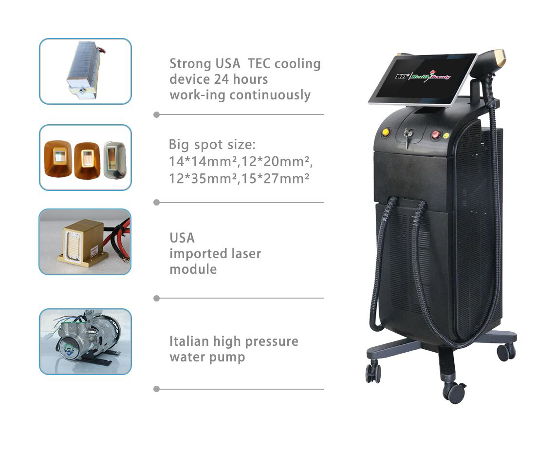 2023Newest 4K 1000W1200W1600W Triple wave Platinum Titanium/808nm laser diode hair removal/755 8081064 diode laser machine price