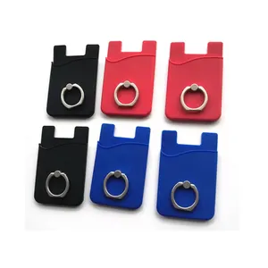 Cao su Silicone chủ thẻ điện thoại OEM Silicone Wallet với O-ring ID di động dính tùy chỉnh kinh doanh 3-5 ngày với biểu tượng tùy chỉnh