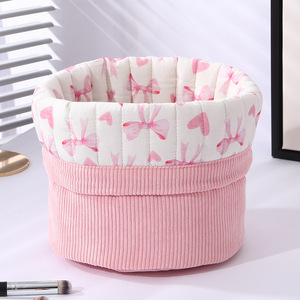 Custom Portable Round Large <strong>Toiletry</strong> Corduroy with Inner Makeup <strong>Bag</strong> Travel <strong>Bag</strong> Lazy Cosmetic <strong>Bag</strong> with <strong>Drawstring</strong> - Product Image 5
