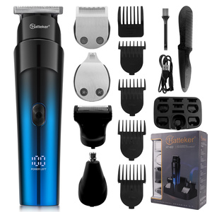 HATTEKER tondeuse à barbe HT-622 pour hommes, <span class=keywords><strong>rasoir</strong></span> électrique étanche sans fil tondeuses rasoirs pour hommes kit de <span class=keywords><strong>toilettage</strong></span> - Product Image 1