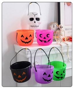 Trick or Treat Pumpkin <b>Plastic</b> Candy <b>Bucket</b> With Handle Party Decorations Halloween Supplies - Product Image 1
